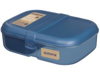 Sistema Ocean Bound Ételtároló doboz három rekeszes joghurt tartóval 1,1 l, kék