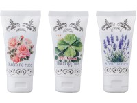 Zvláčňujúci krém na ruky 50ml Ruža, štvorlístok, levanduľa mix, ružová, zelená, fialová