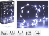 LED reťazec 40 lediod ľadová biela, box