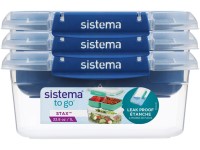 Sistema Sada 3 ks Dělený vodotěsný box na jídlo To Go STAX 1 l, modrá