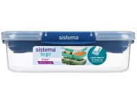 Sistema Dělený vodotěsný box na jídlo To Go STAX, 2,2 l, modrá