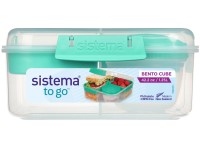Sistema TO GO Trojkomorová krabička s nádobou na jogurt 1,25 l, zelená