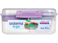 Sistema TO GO Trojkomorová krabička s nádobou na jogurt 1,25 l, fialová