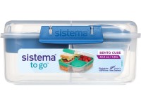 Sistema TO GO Trojkomorová krabička s nádobou na jogurt 1,25 l, modrá
