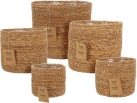 Bambusz kaspó, tengeri fű 5 db-os szett, henger, natúr 120x100mm 140x120mm 160x140mm 180x160mm 200x180mm