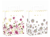 Darčeková taška motívy kvetín mix, farebná, 180x80x230 mm