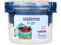 Sistema TO GO Krabička na desiatu + miska, lyžička, 530 ml, modrá