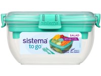 Sistema TO GO Dóza na šalát + príbor, 1 l, zelená