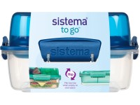 Sistema Dělený svačinový box To Go LunchStack Square 1,24 l, modrá
