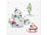 Szalvéták 20ks Lovely Snowman 33x33 cm