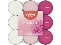 Bolsius Tea Pink orchidea alap illatú, háromszínű keverékben, 18 db-os illatgyertya