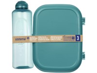 Sistema Set svačinového boxu s lahví Ocean Bound - Svačinový box Ribbon Lunch 1,1 l a láhev Swift 480 ml, zelená