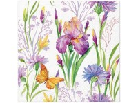 Szalvéta 20db, Iris with Butterfly 33x33 cm
