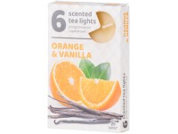 Teamécses 6db Orange Vanilla illatgyertyák