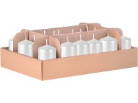 Henger 24 db 40x60 Metalfehér gyertyák