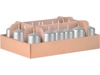 Henger 24 db 40x60 Metal ezüst gyertya
