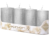 Emocio Henger 4db 50x100 mm Rusztikus Metal ezüst gyertyák