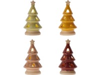 LED dekorácia svietnik porcelán 70x55x120mm stromček, mix farieb