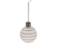 LED dióda Guľa 80mm polyester s jutovým povrázkom mix, biela