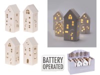 LED dióda porcelán 74x65x164 domček mix, biela