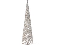 LED dekoráció fém, papír, juta zsinórral 160x600mm kúpos időzítővel, szürke