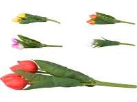 Umelé kvety, plast 300mm tulipán zväzok 5 ks, mix farieb