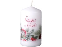 Valec 60x120 mm Šťastné a Veselé, sviečka