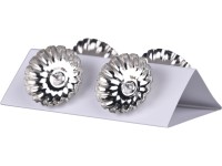 Fém gyertyatartó 4x40mm S10 díszített beszúróval ezüst