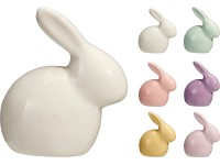 Porcelán nyúl 55x32x68mm, színmix