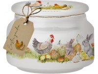 Emocio illatgyertya üvegben 100x79 mm üvegtetővel Húsvéti kert