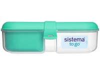 Sistema Dělený svačinový box To Go Ribbon s nádobou na jogurt 1,1 l, zelená