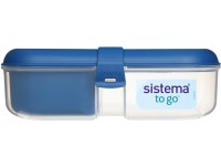 Sistema Dělený svačinový box To Go Ribbon s nádobou na jogurt 1,1 l, modrá
