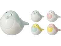 Dekorációs porcelán 102x67x65mm madár mix, színes