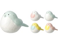 Dekorációs porcelán 140x90x90mm madár mix, színes