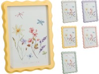 Képkeret fa 130x15x180mm virág és szitakötő motívum keverék, színes